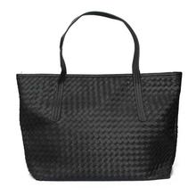 Black Crisscross Textured Handbag For Women