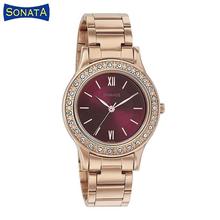 Sonata   Analog Red Dial Women's Watch-8123Wm02