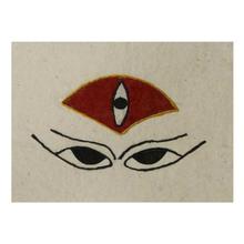 White Lokta Paper Kumari  Eye Card