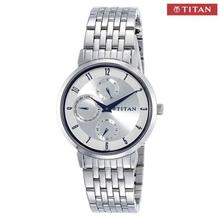 Titan  Silver Dial Analog Watch For Men- Silver-90054SM01