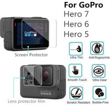 Tempered Glass Protective Film for GoPro Hero 7, 6, 5 Lens + LCD Screen Protective Film