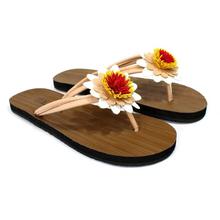 Brown/Blue Sunflower Designed Slipper For Women