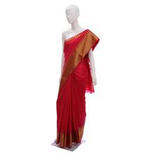 Pink Saree With Golden Triangular Border