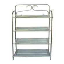 Silver Stainless Steel 4 Layered Shoe Rack