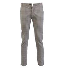 Slim Fit Check Chinos Pant For Men-Grey
