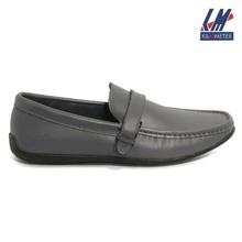 KILOMETER Grey Solid Faux Leather Loafers For Men