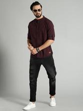 Men Maroon & Black Regular Fit Checked Casual Shirt