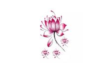 Lotus Flower Design Flash Temporary Tattoo Sticker