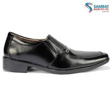 Black Leather Slip On Formal Shoes For Men(713)