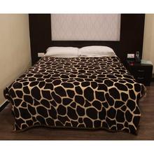 Brown Jaguar Print Double Bed Thin Fleece Blanket