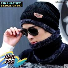 CHINA SALE-   2 Piece Ski Cap & Scarf Winter Hat Set For Men