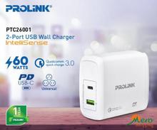 Prolink 2-Port USB Wall Charger with Type-c 60 W-PTC26001