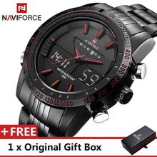 NaviForce NF9024M Dual Time Digital Analog Watch For Men - Red/Black