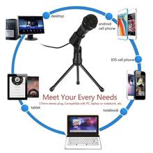 SF-910 Professional 3.5mm Condenser Microphone Sound Studio Podcast w/ Stand