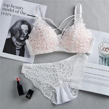 DeRuiLaDy Sexy Lingerie Lace Embroidery Bra and Briefs Set