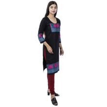 Black/Pink/Maroon Abstract Printed Woolen Vela Kurti For Women