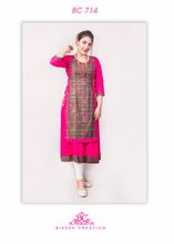 Pink Slub double layer kurti