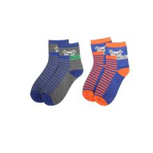 Combo Of 2 Pair Printed Socks For Kids -Grey/Black