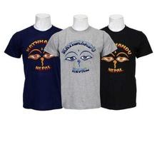 Pack Of 3 Eye Embroidered 100% Cotton T-Shirt For Women- Black/Grey/Blue