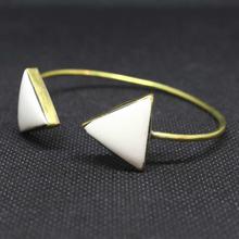 White Triangle Shape Stone Bracelet For Women