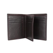 Wenz Simple Bi-Fold Leather Wallet For Men-LP-02-Brown