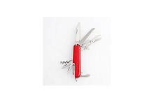 11 Function Multipurpose Folding Pocket Knife -Silver/Red