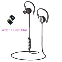 Sports Wireless Bluetooth Ear-Hook Earphones with TF Card Slot - Black