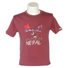 Peach 'Nepal Flag' Printed T-Shirt For Men