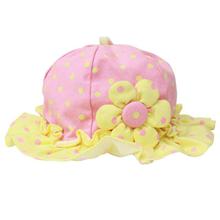 Pink/Yellow Polka Dotted Hat For Baby Girls