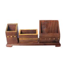 Brown Wooden Pen Holder