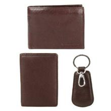 Brown Leather Accessories Combo (Card Holder/Key-ring/Wallet -2003)