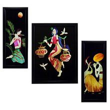 Indianara 3 Pc Set Of Still Art Paintings Without Glass