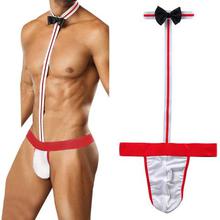 Hot Novelty Sexy Men Mankini Thong Underwear Waiter Costume Bodysuit Lingerie Briefs Underpants For Men Male Drop Shipping