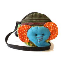 Multicolored Orange Dotted Elephant Kids Bag