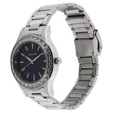 Sonata 8123Sm03 Blue Dial Analog Watch For Women- Silver