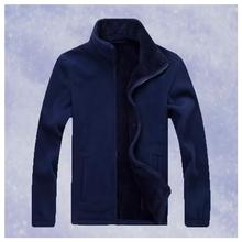 Hifashion- Unisex Polar Fleece Jacket Thicken Warm Zip-up Hoodie-Blue