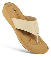 Cream T-Strap Sandals For Women-7512