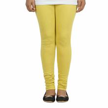 Mild Yellow Solid Churidaar Leggings For Women