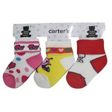 Pack Of 3 Printed Socks For Babies (Unisex) - Pink/Yellow/Red