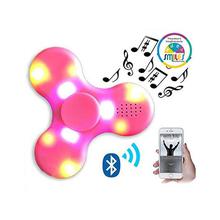 Aafno Pasal Smiles Creation New Rechargeable Bluetooth Fidget Spinner LED Light Music EDC Hand Spinner Stress Relief Toy - PINK