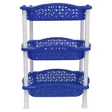 Bagmati Blue Multi-purpose 3-Layer Plastic Rack