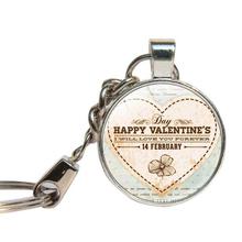 Valentine Day Keychain Glass Cabochon Girlfriend Gifts