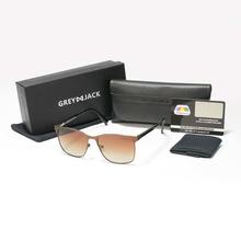 GREY JACK Polarized Brown Metal Frame Shaded Brown Lenses Aviator Sunglasses (Unisex)