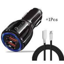 Olaf Car USB Charger Quick Charge 3.0 2.0 Mobile Phone Charger 2 Port USB Fast Car Charger for iPhone Samsung Tablet Car-Charger