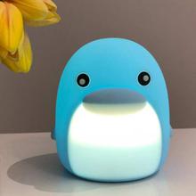 Colorful Dolphin LED Night Lights Silicone Touch Sensor Cute Mini Bedroom Lights Home Decor