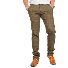 Virjeans Stretchable Cotton Check Chinos Pant for Men (VJC 713) Grey