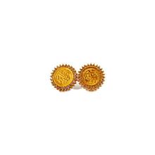 Coin Stone Stud Earrings