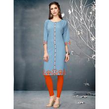 Stylee Lifestyle Blue Crepe Printed Kurti - 5001