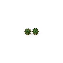 Emerald Flower Stud Earrings For Women