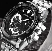 FashionieStore Men's wristwatch Men Luxury Stainless Steel Quartz Military Sport Steel Band Dial Wrist Watch A